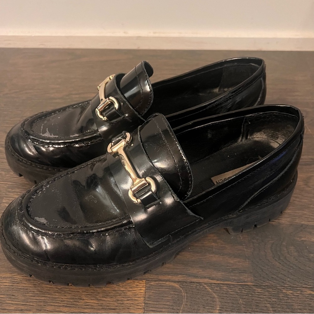 STEVE MADDEN Loafer Gold Buckle Women Size 9 - Picture 1 of 5